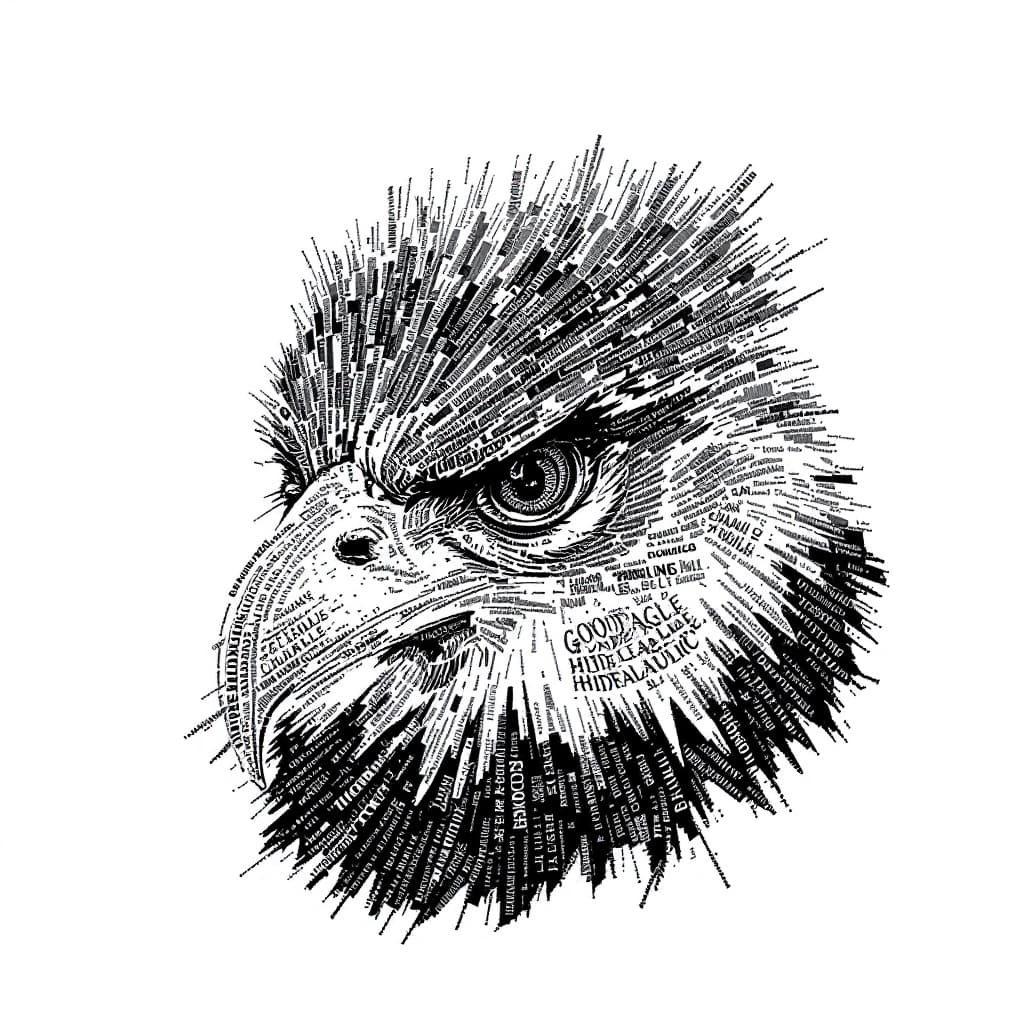 AI generated: 
Onda de neón
• Seguir
3
Imagen de retrato tipográfico que presenta palabras  GOODEAGLE HIDRAULIC es...