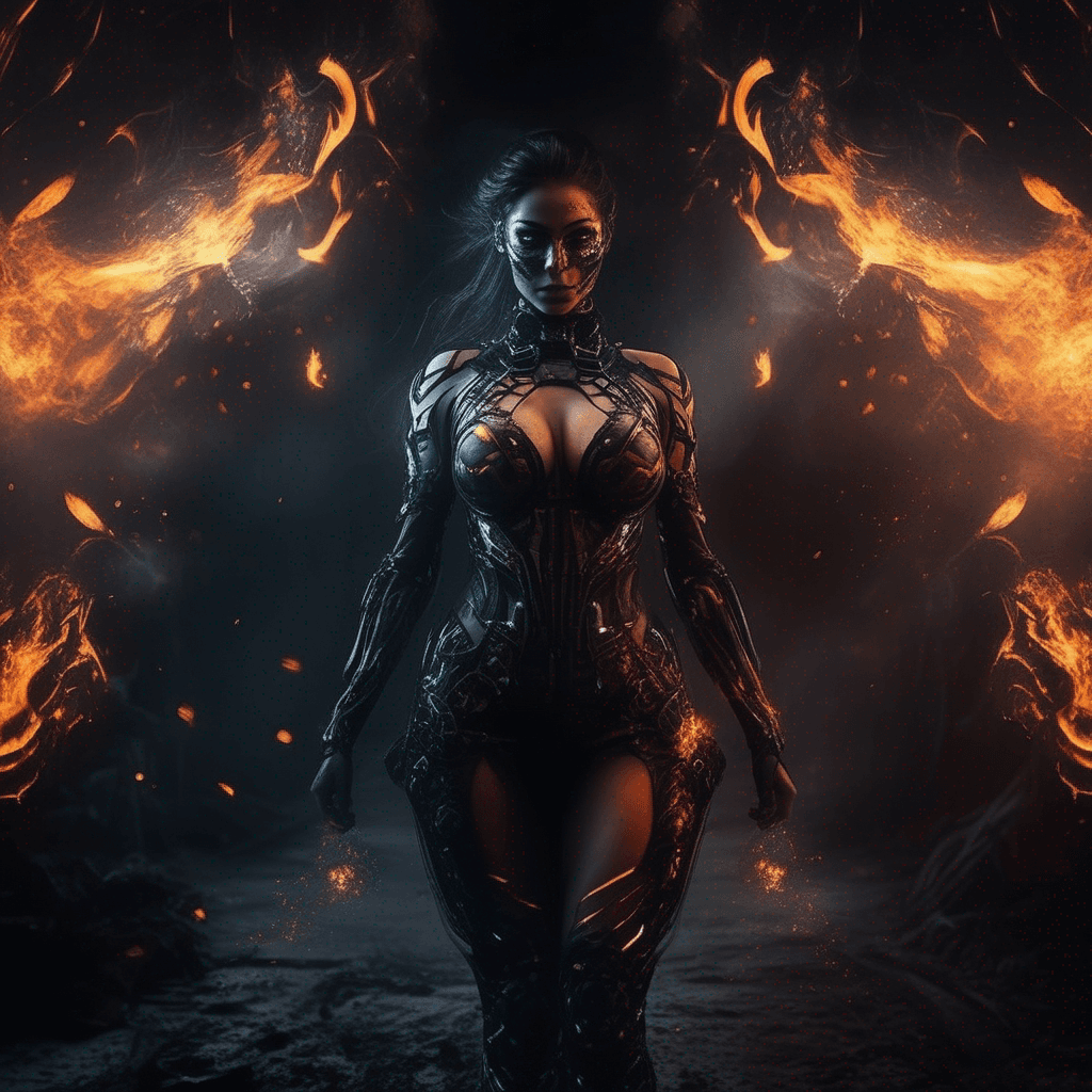 AI generated: skin from chaos, dark atmosphere, {dust explosion inside:3}, 18mm lens F1.8 {big breasts:0.3}{full p...