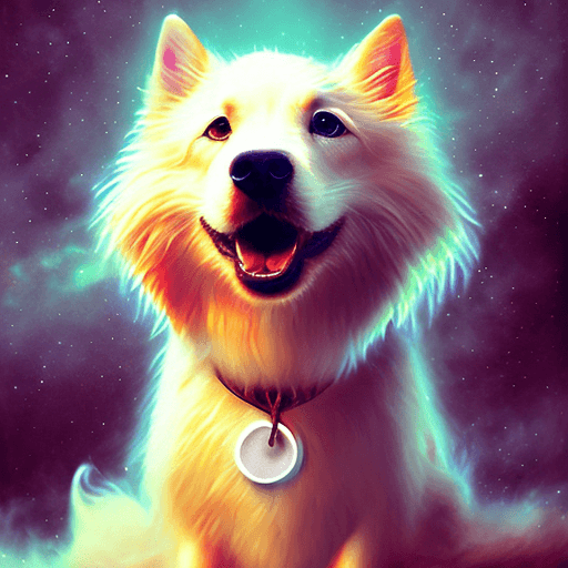 AI generated: liquid otherworldly cool dreamy dog, cuddly, arrogant, powerful, high fantasy, epic, cinematic, inte...