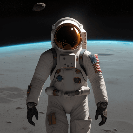 AI generated: An adventurous human character wearing an advanced space exploration suit, exploring uncharted plane...