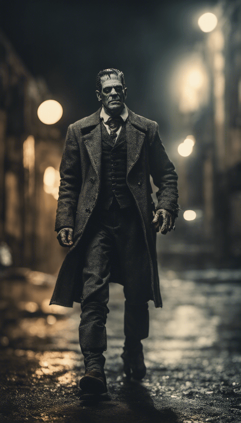 AI generated: Frankenstein labatory, intricate detail, gothic, cinematic style, style: 30's movie, action scene, l...