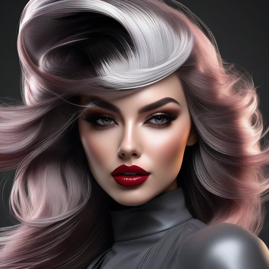 AI generated: woman with original hairstyle