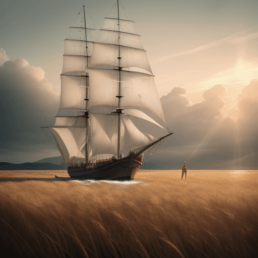 AI generated: Photo of a ultra realistic sailing ship, dramatic light, pale sunrise, cinematic lighting, battered,...