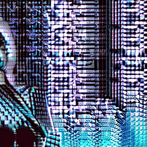 AI generated: a woman in a futuristic dress is posing in front of a neon light, in the style of realistic hyper-de...