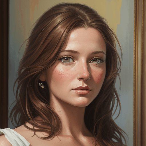 AI generated: a painting of a woman with brown hair, a photorealistic painting by Alison Debenham, featured on cg ...