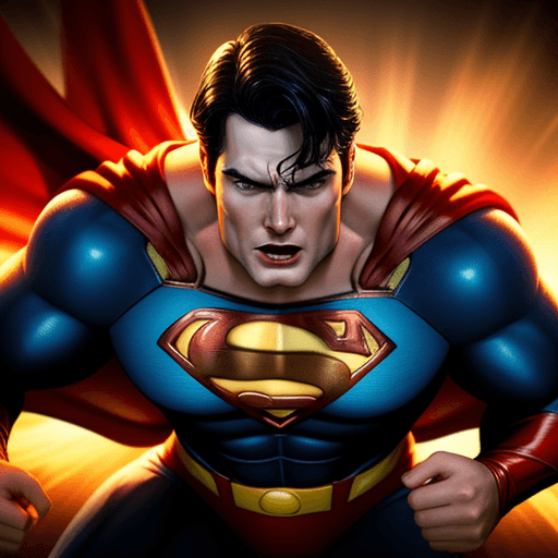AI generated: Superman but burger, burger-vengers, hyperrealistic, cinematic, dramatic lighting