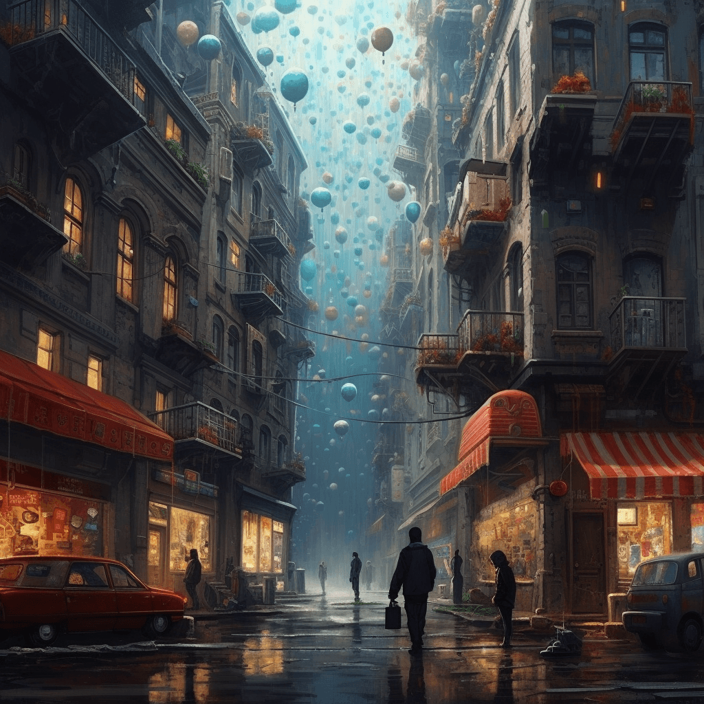 AI generated: City :: anthill :: skyscrapers :: high resolution :: lighting :: city lights :: colored walls :: rea...