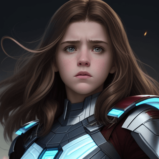 AI generated: White, brown haired, Female 15 year old anti-hero with powers reflecting someone named Atlanta MCU i...