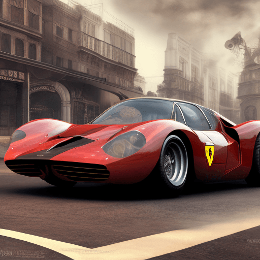 AI generated: steam punk, Ferrari sport car, symmetrical artwork. cinematic, hyper realism, high detail, octane re...