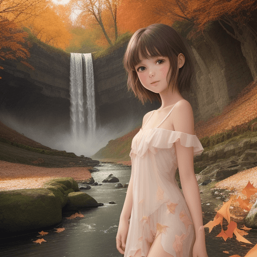 AI generated: an angel girl with delicate skin and a slight blush is very glad to meet you, the background of the ...