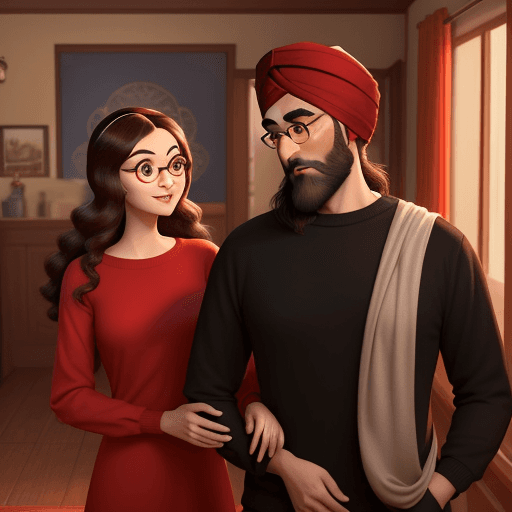 AI generated: 
Poster of the Disney Pixar film, a man with short brown hair and a thin beard and turban , handsome...