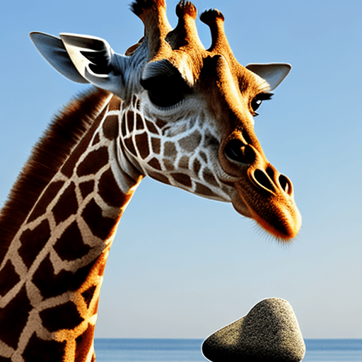 AI generated: photo of a giraffe created from sea stones