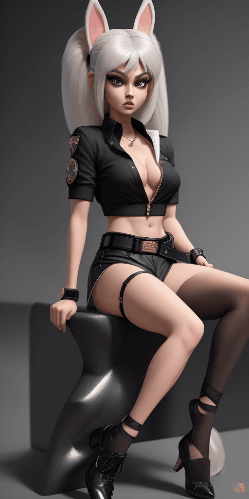 AI generated: (masterpiece), best quality, expressive eyes, perfect face, full no clothes body, gray belt, with a ...