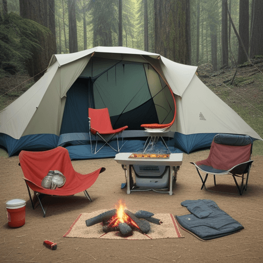 AI generated: knolling 1960s style camping wear, photoreal --s 750