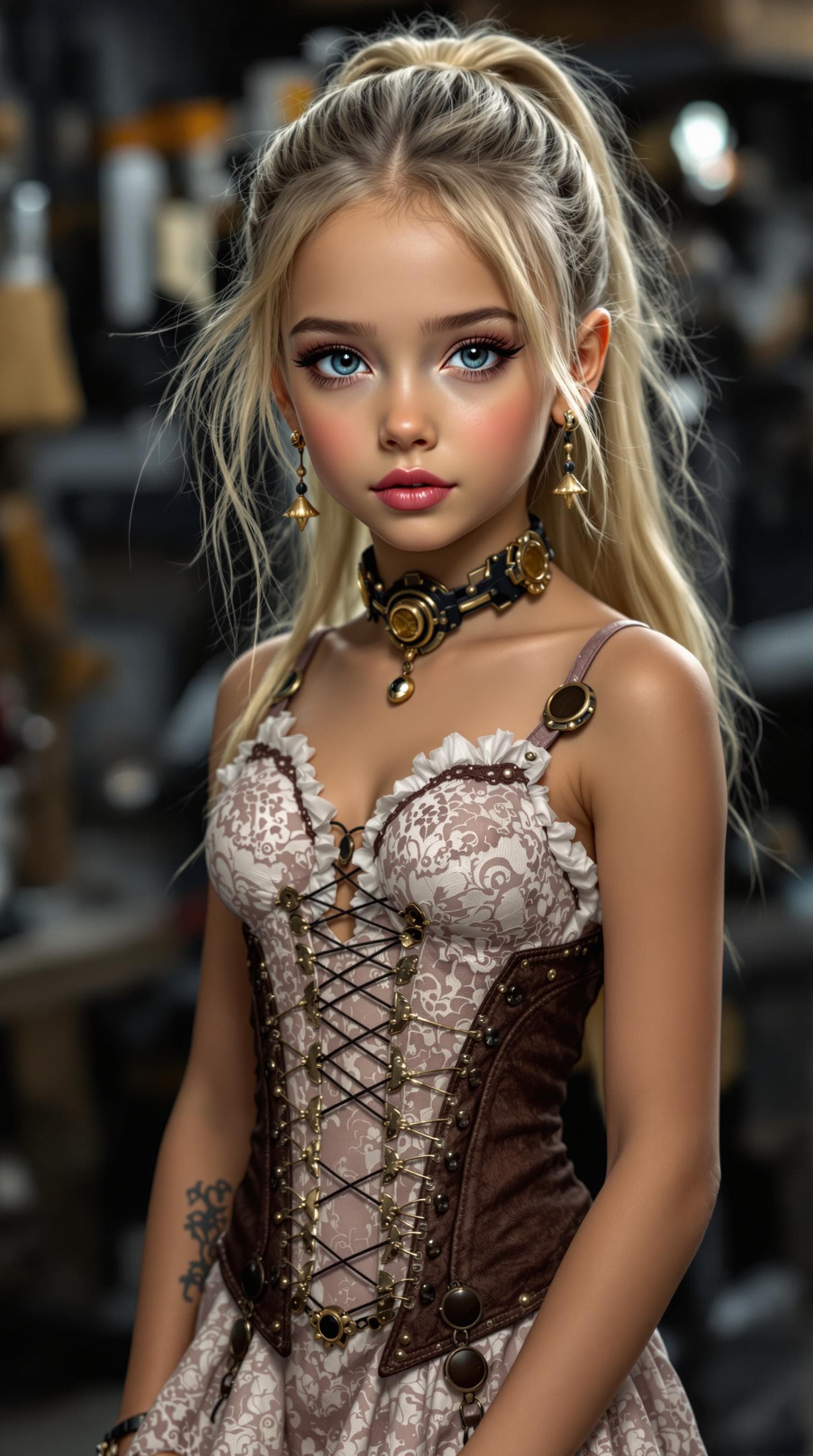 AI generated: a professional photo of a exceptionally beautiful girl in the world (age 7), (seven year old), highl...