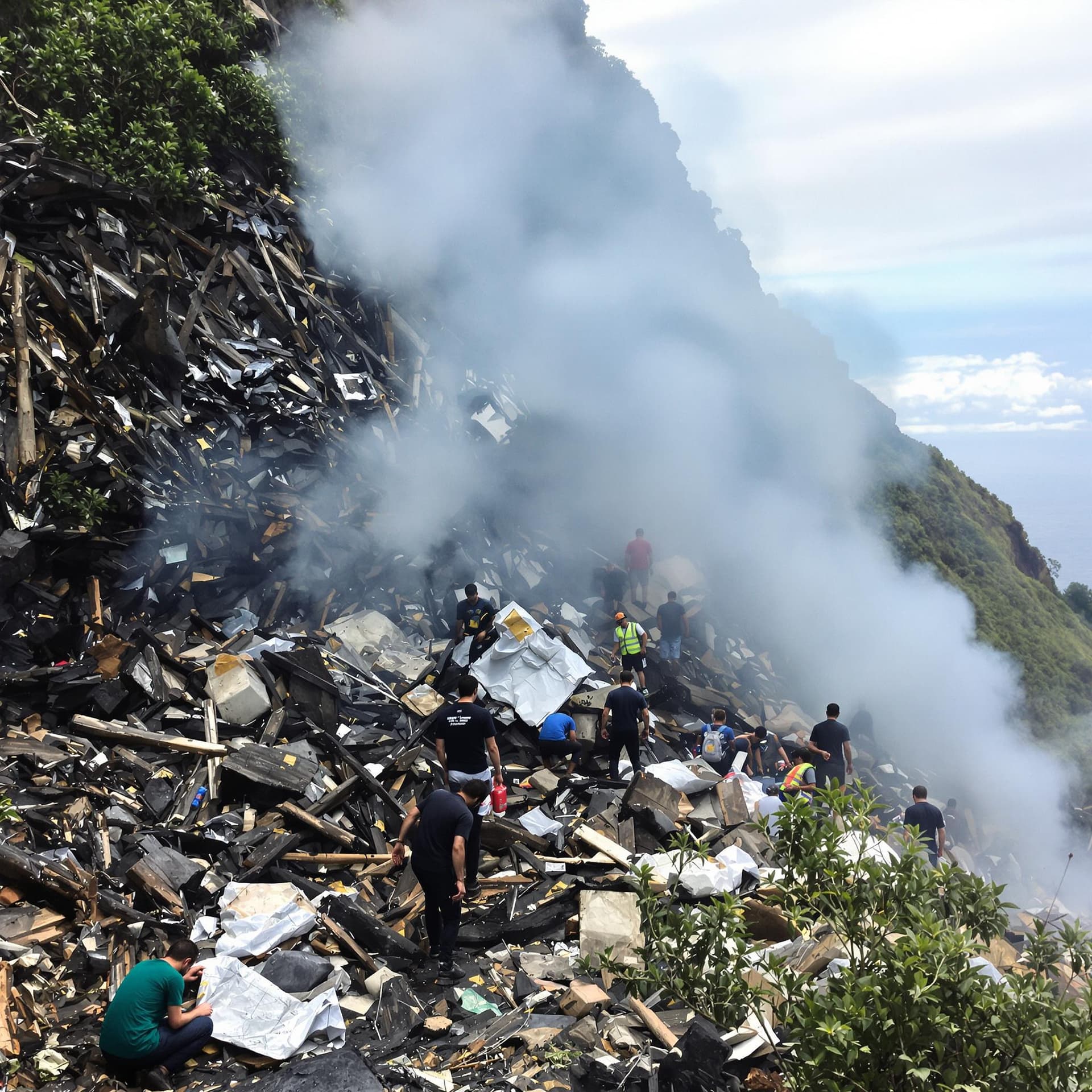AI generated: dangerous accident in the hills of madeira, corporate retreat gone wrong, people dying, disaster in ...
