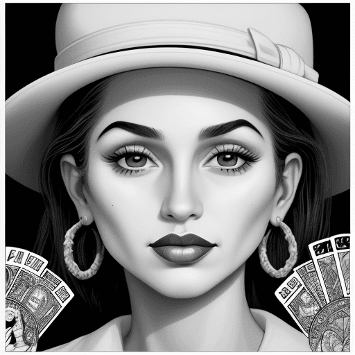 AI generated: black and white portraits, in the style of Loteria game sets published and produced by Don Clemente ...
