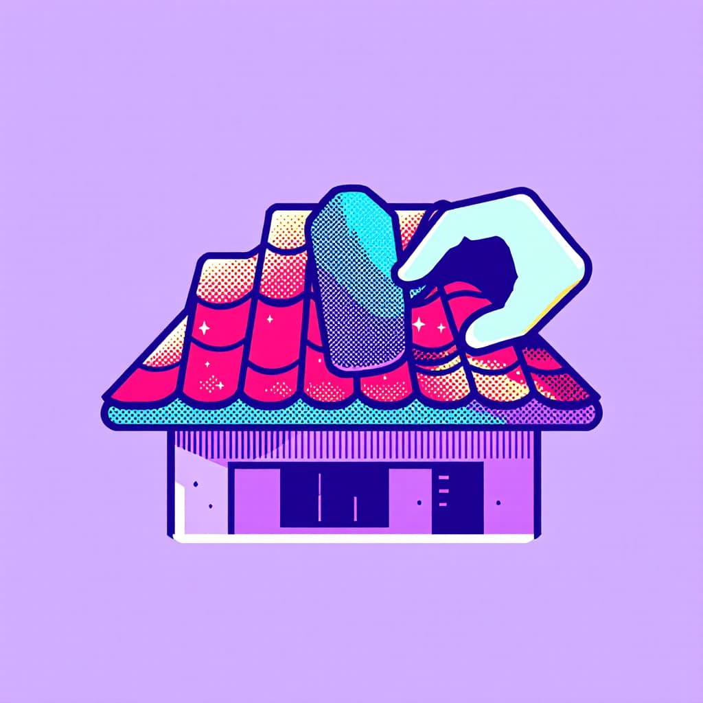 AI generated: coloured icon for website of roof repair