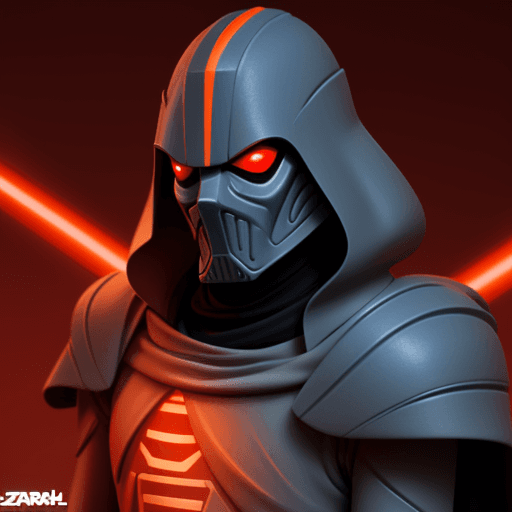 AI generated: zabrak orange sith