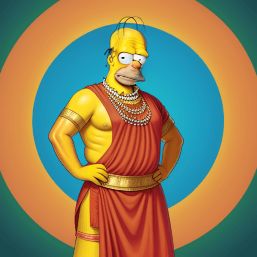 AI generated: Homer Simpson in Indian dress