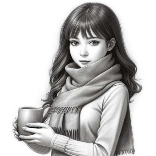 AI generated: detailed drawing cup scarf