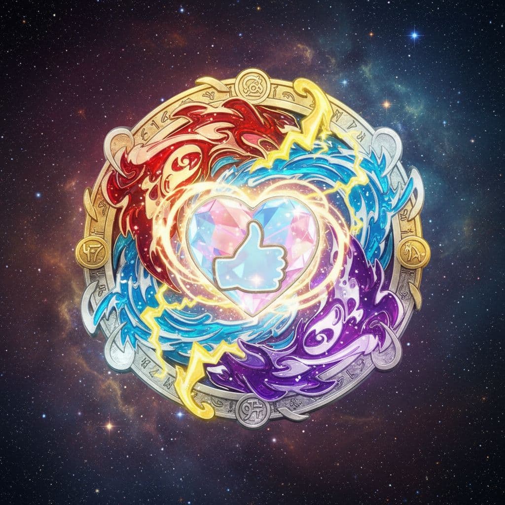 AI generated: Create a vibrate, collectible badge inspired by Pokémon-gym-badges, with a fantasy and anime style....