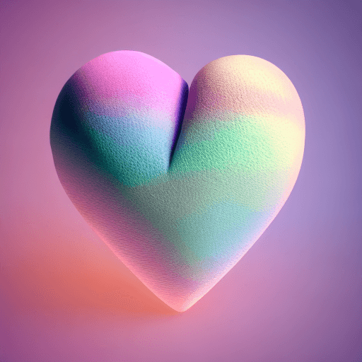 AI generated: heart beating 3D render soft pastel colors high resolution