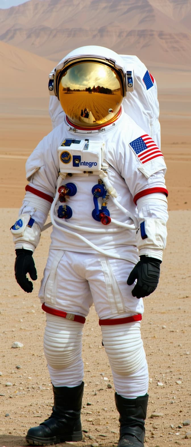 AI generated: An astronaut with ‘helmet with antenna’. Be sure the face shield is down so I can’t see their face. ...