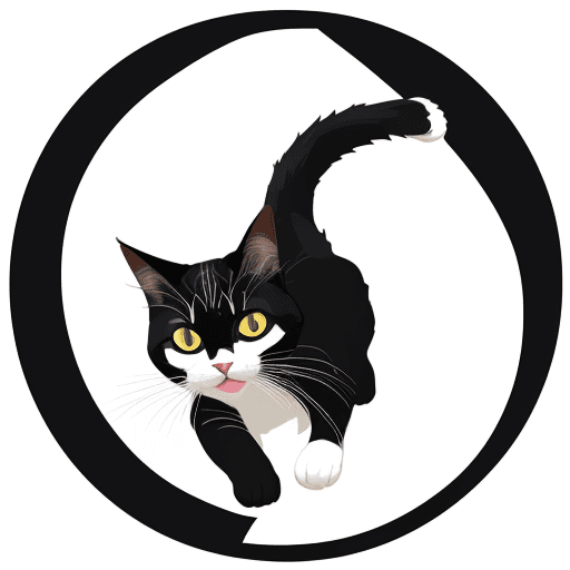 AI generated: vector image cat that utilize a large circle of negative space --ar 3:2 --v 6.0