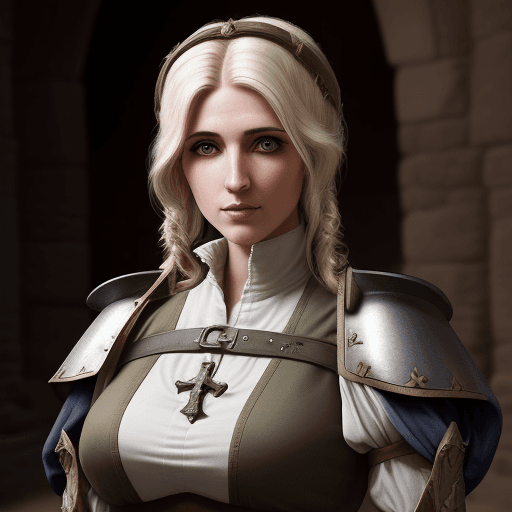 AI generated: Ultra high resolution photography of a medieval, female, inquisitor