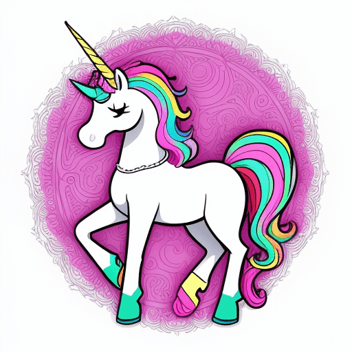 AI generated: plese generate cover book for coloring book with unicorn cartoon image