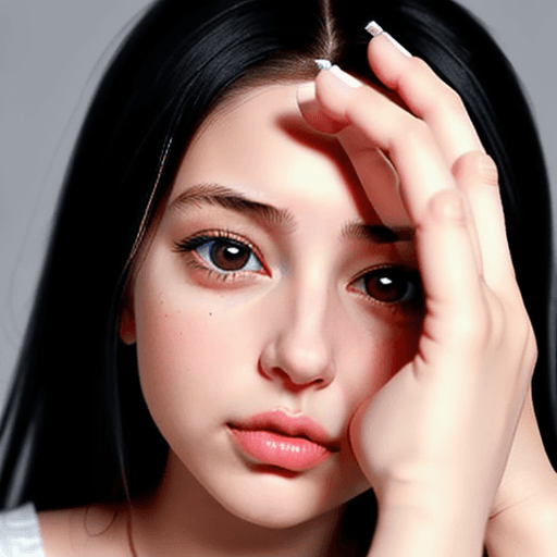 AI generated: A girl picking her nostril 