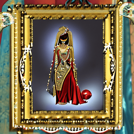 AI generated: a woman in a red dress and gold jewelry, beautiful arab woman, indian girl with fair skin, indian go...