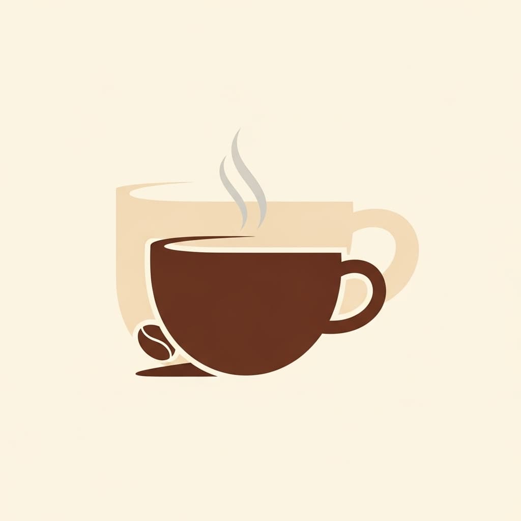 AI generated: flat minimal coffee logo, vector style, simple clean shape
