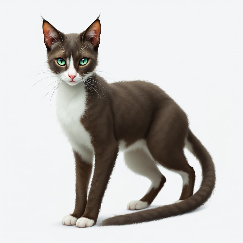 AI generated: human skin, The creature, half-woman and half-cat, is a unique amalgamation of human and feline trai...