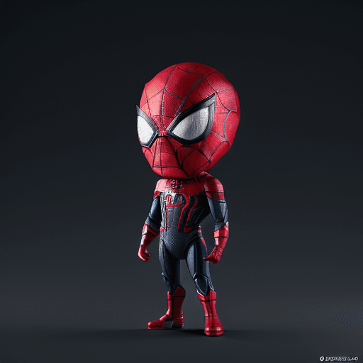 AI generated: Chibi Spider-Man parado encima del texto "Cecilio" en alta definición, caracterizado al estilo de Ir...