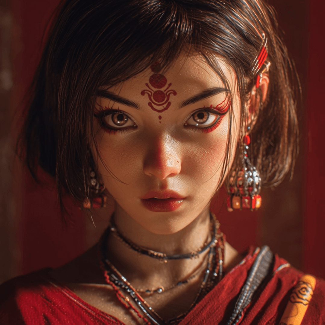 AI generated: Hindi dress