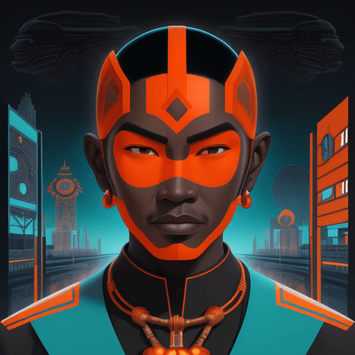 AI generated: Indonesian male face, in the style of afrofuturism, george callaghan, engineering/construction and d...