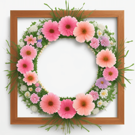 AI generated: Create a frame that is surrounded by flowers