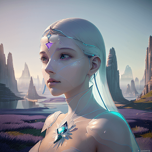 AI generated: ethereal and clean female character Unreal Engine 5, pristine face glass-like face skin quality, rad...