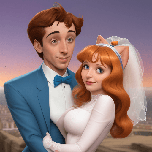 AI generated: penny from gadget  and the gadgetinis married