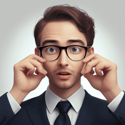 AI generated: surprised man with glasses and suit
