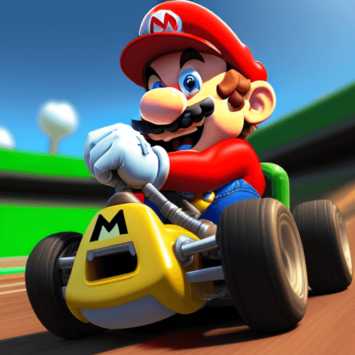 AI generated: photo 3d mario kart, realistic, high definition