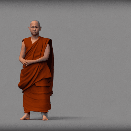 AI generated: build a buddhist monk +with face like my profile+excessive detail+futuristic and eco style concept+o...