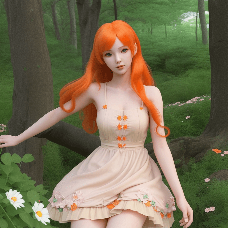 AI generated: Photo of a 3D anime woman in her early 20s, she is super beautiful with small lips and nose and long...