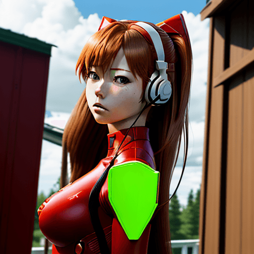 AI generated: ((masterpiece,best quality, detailed)), outdoor,wind_lift, souryuu asuka langley, interface headset,...