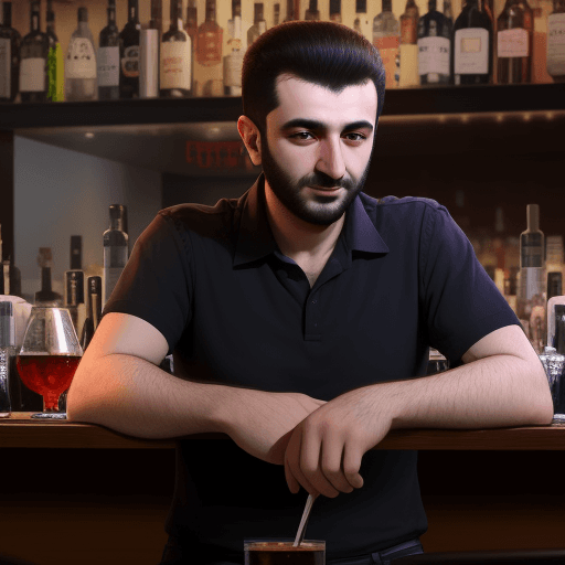 AI generated: Vedat muriqi in a bar



