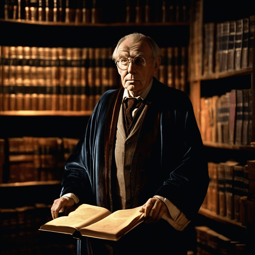 AI generated: An erudite 70-year-old historian, wearing scholarly attire and holding ancient manuscripts, exudes a...