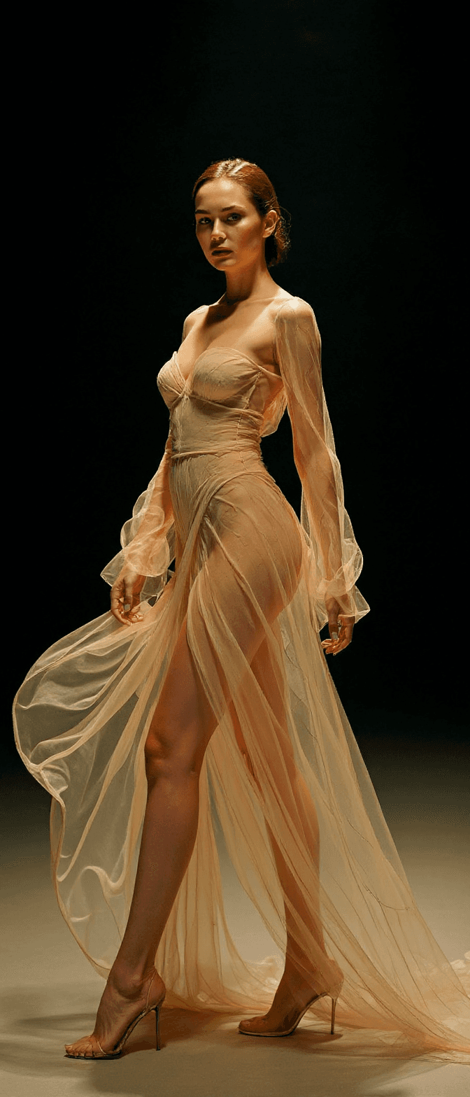 AI generated: "Original fine art photography full body image warm and soft with slight darkness. Epic, futuristic ...