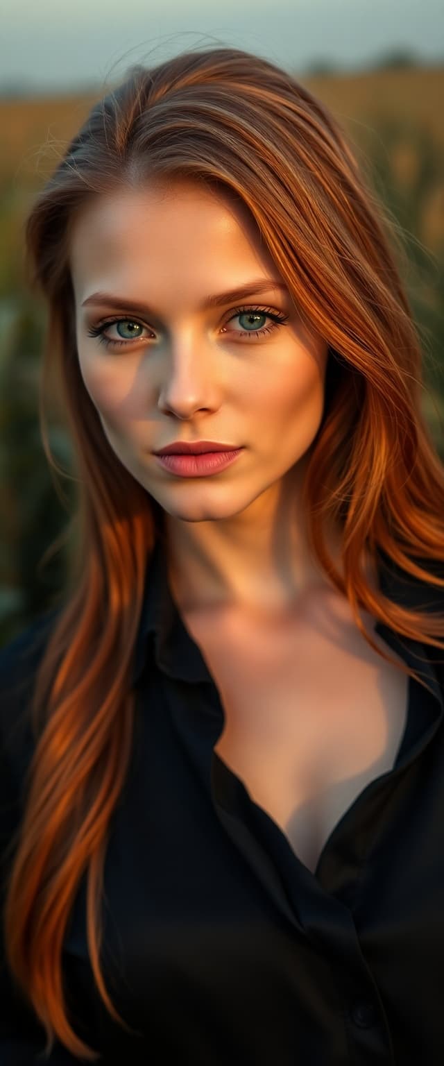 AI generated: "High resolution head & shoulders portrait image. Sony A1 camera, 75mm prime lens. Warm soft, slight...